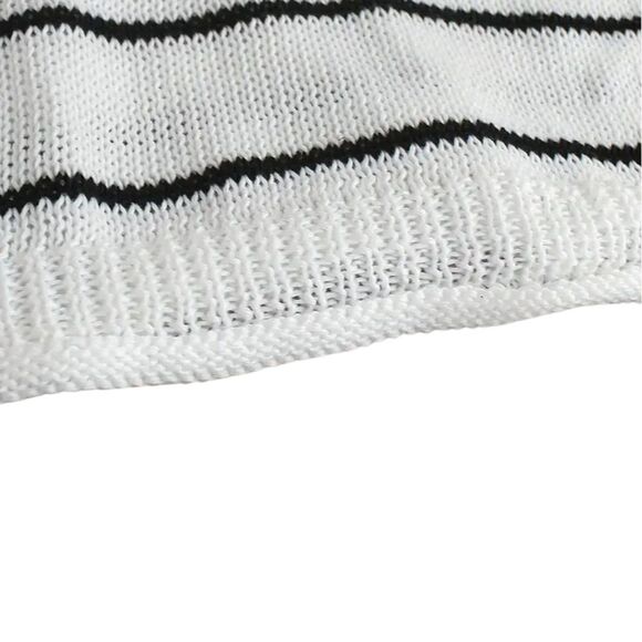 Youins Black and Cream Striped Turtleneck Sweater - Picture 3 of 5